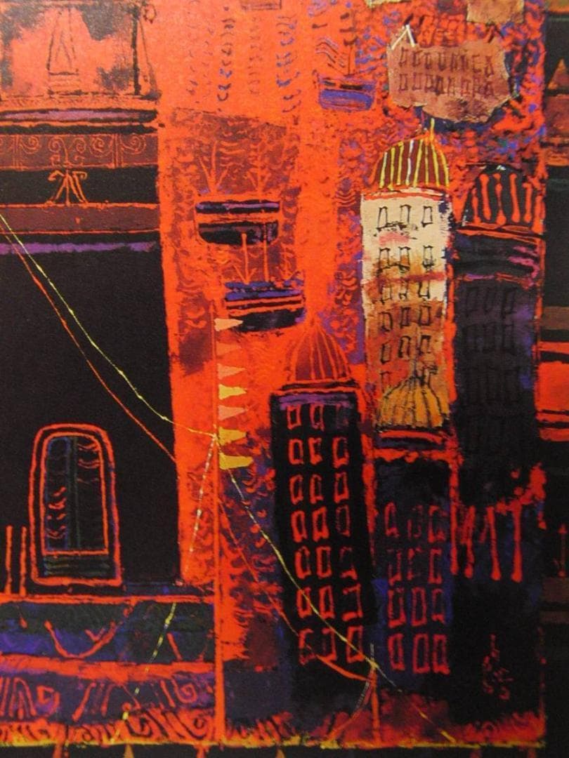 早川義孝、【古代朱の組曲】、希少な画集画、新品高級額・額装付