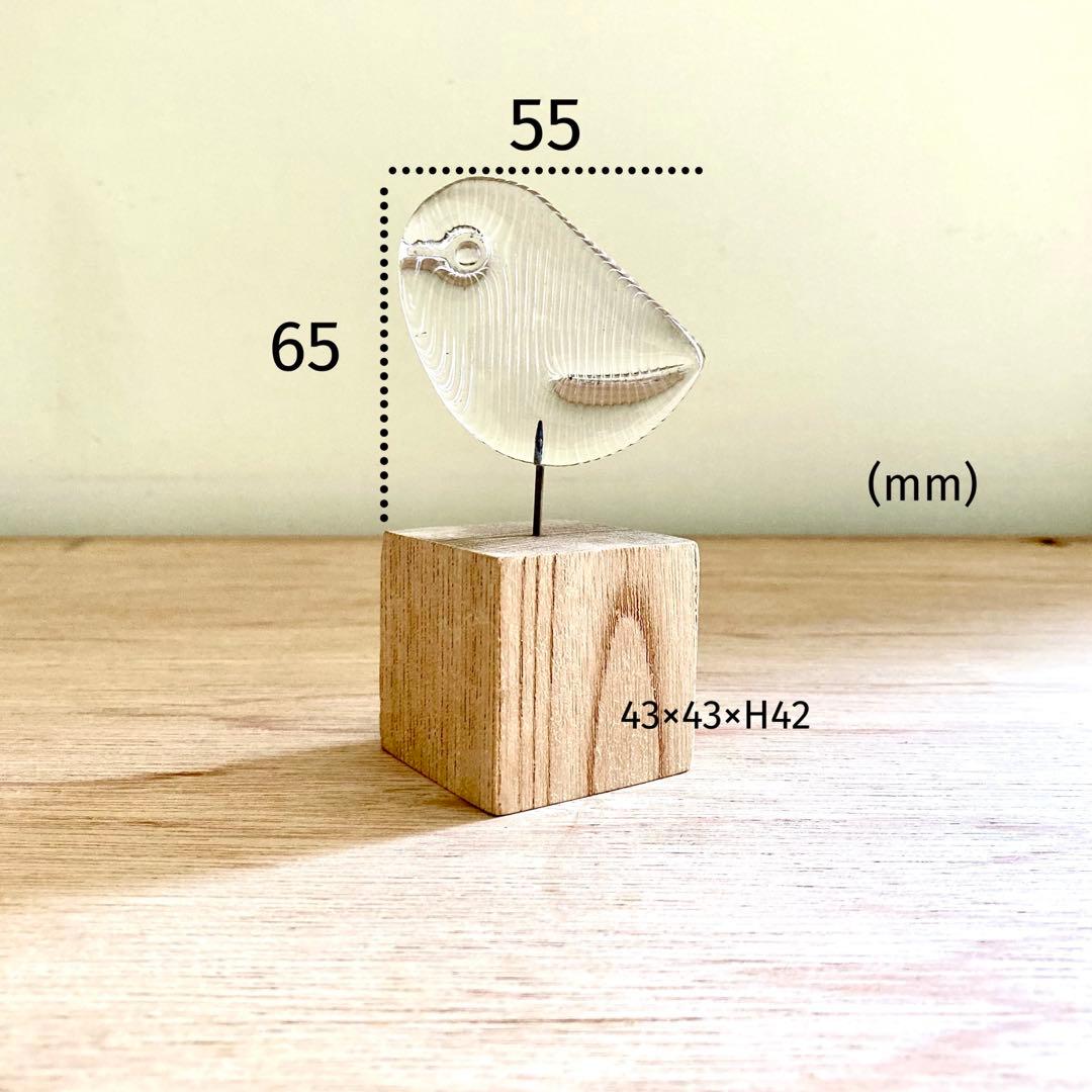 s*e様 【河上恭一郎】ガラス製 鳥のオブジェ 木製台座付き