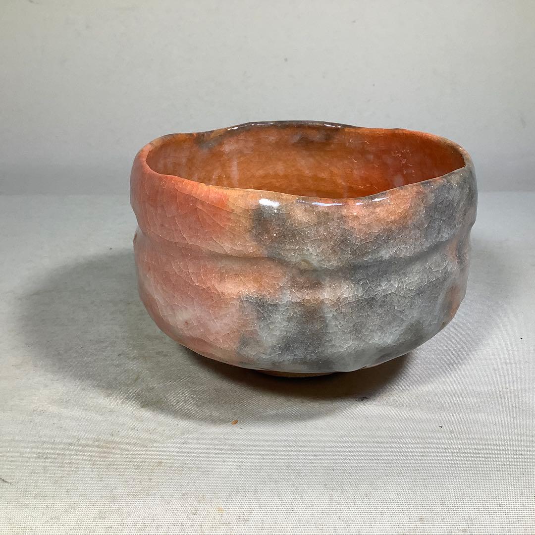 楽茶碗　赤楽碗　小川長楽　茶道具　送料無料