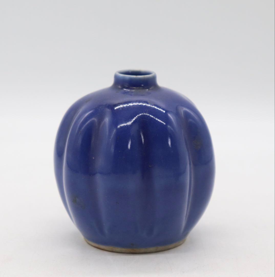 中国　清時代　瑠璃釉　瓜型小壺　アンティーク　送料込み250626