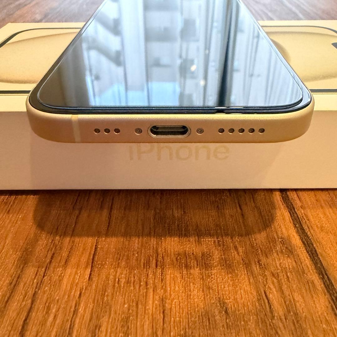 美品⭐️SIMフリー iPhone15 イエロー 128GB バッテリー残量92%