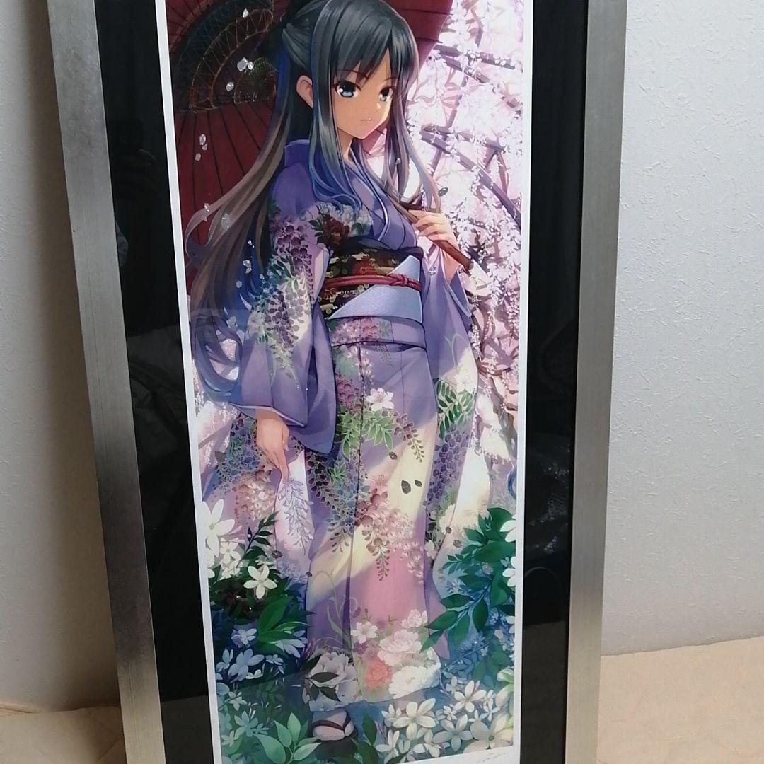 【版画】緋色雪「ふりしきる」