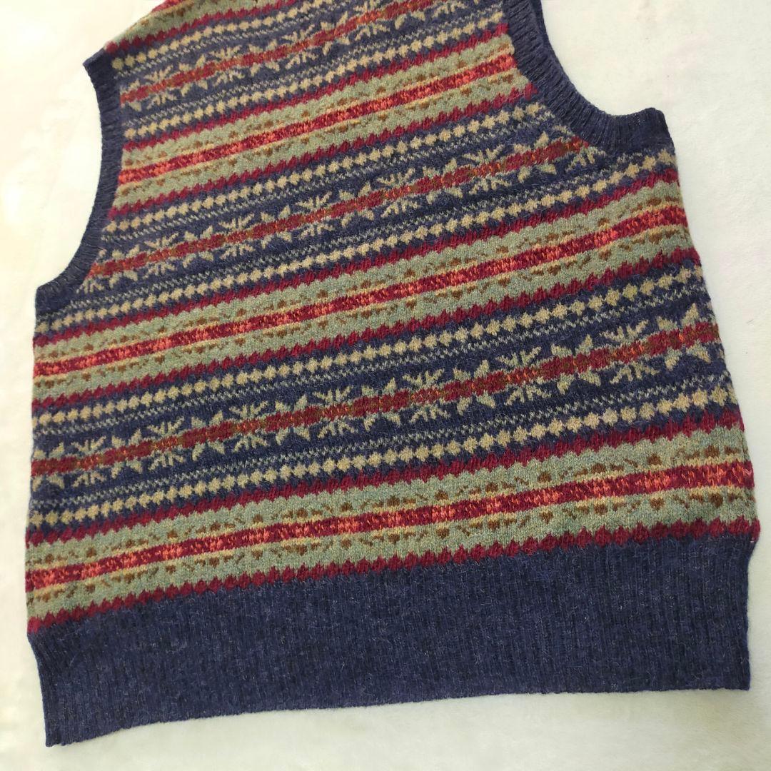 90S　ポロラルフローレン　アルパカ混　フェアアイル柄　ニットベスト