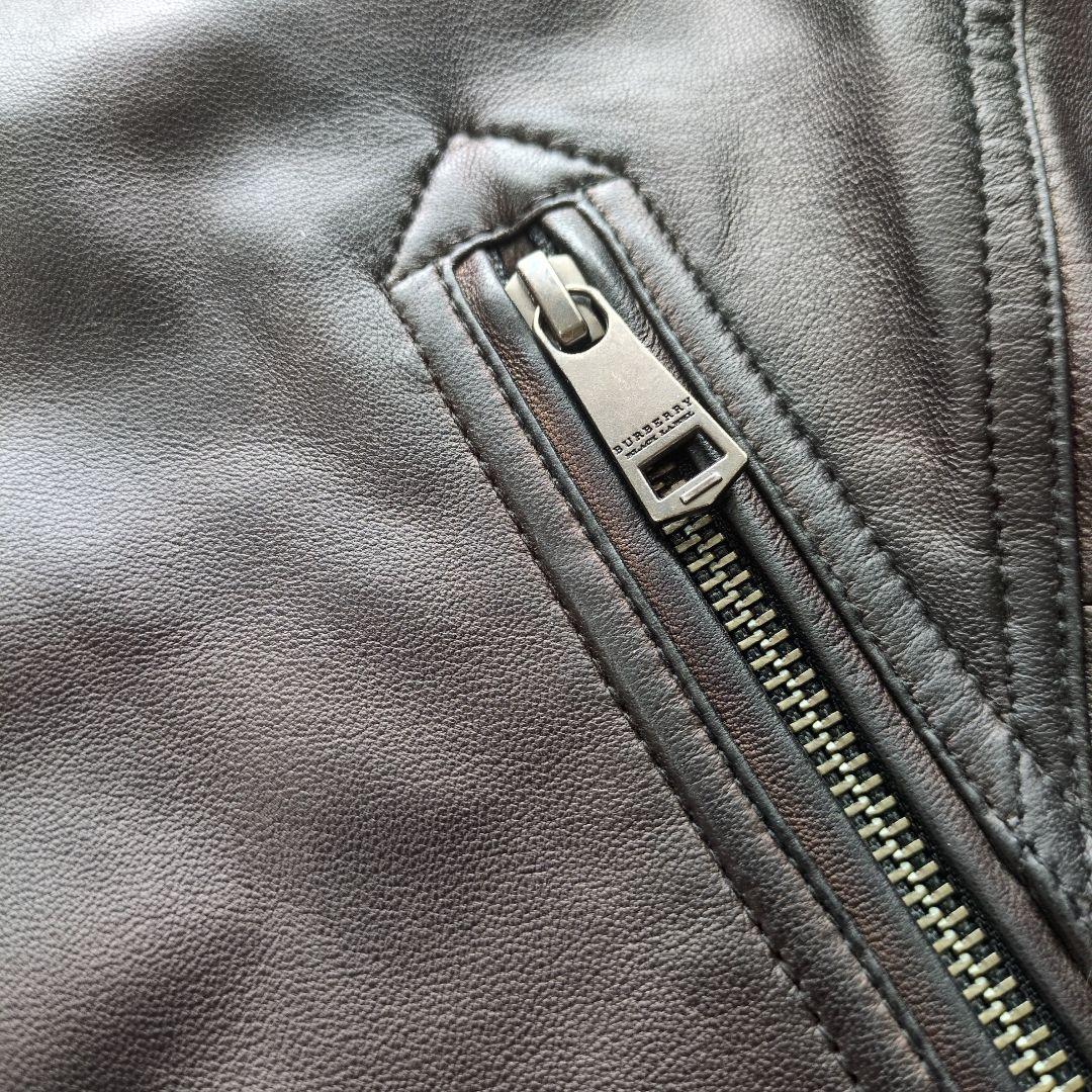 Burberry Black Label 黒 レザージャケット　羊皮