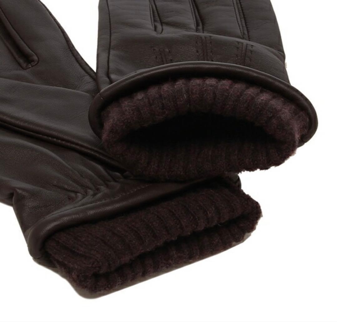 ま*ん様 【未使用品】デンツ 手袋 ヘアシープレザーグローブ ブラウン メンズ