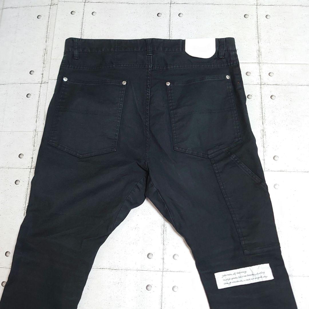 JieDa カラーデニム サルエル ジエダ ブラック×ホワイト L