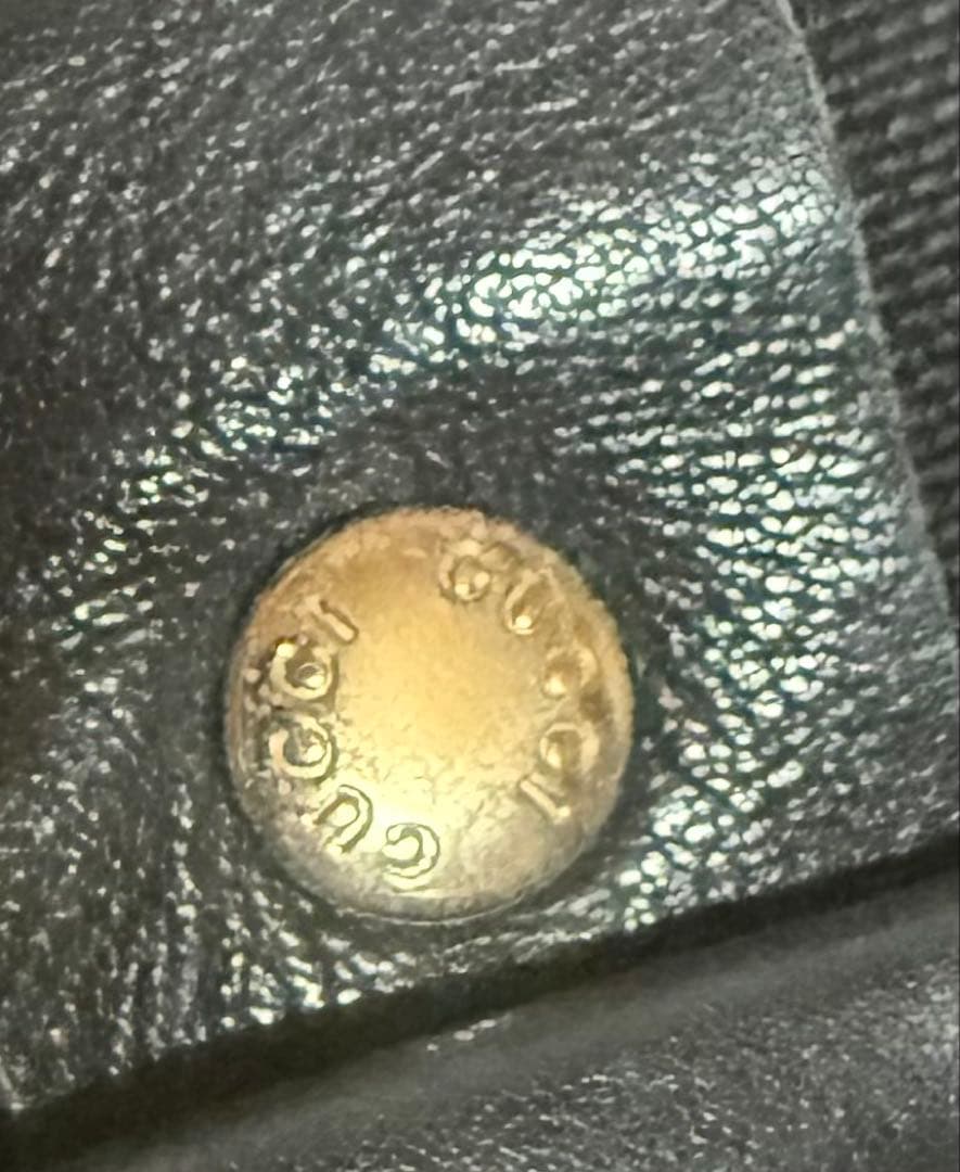 GUCCI トートバッグ　GG柄　クリスタル　レザー　ネイビー