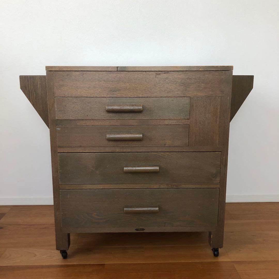 【高級】ホルベイン社製　アトリエキャビネット　木製　キャスター付き