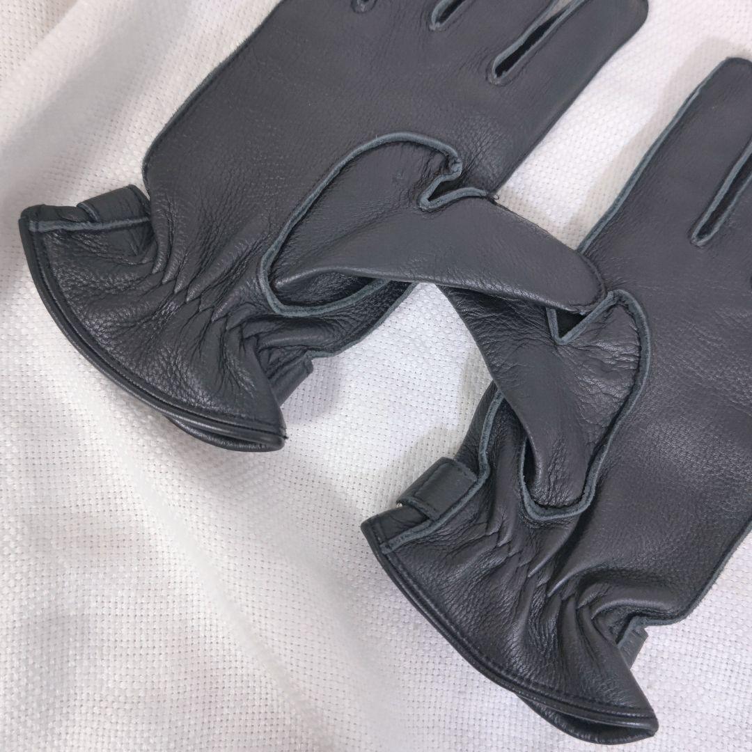 ダンヒルdunhillカシミヤライニングディアスキンレザー手袋グローブ黒ブラック