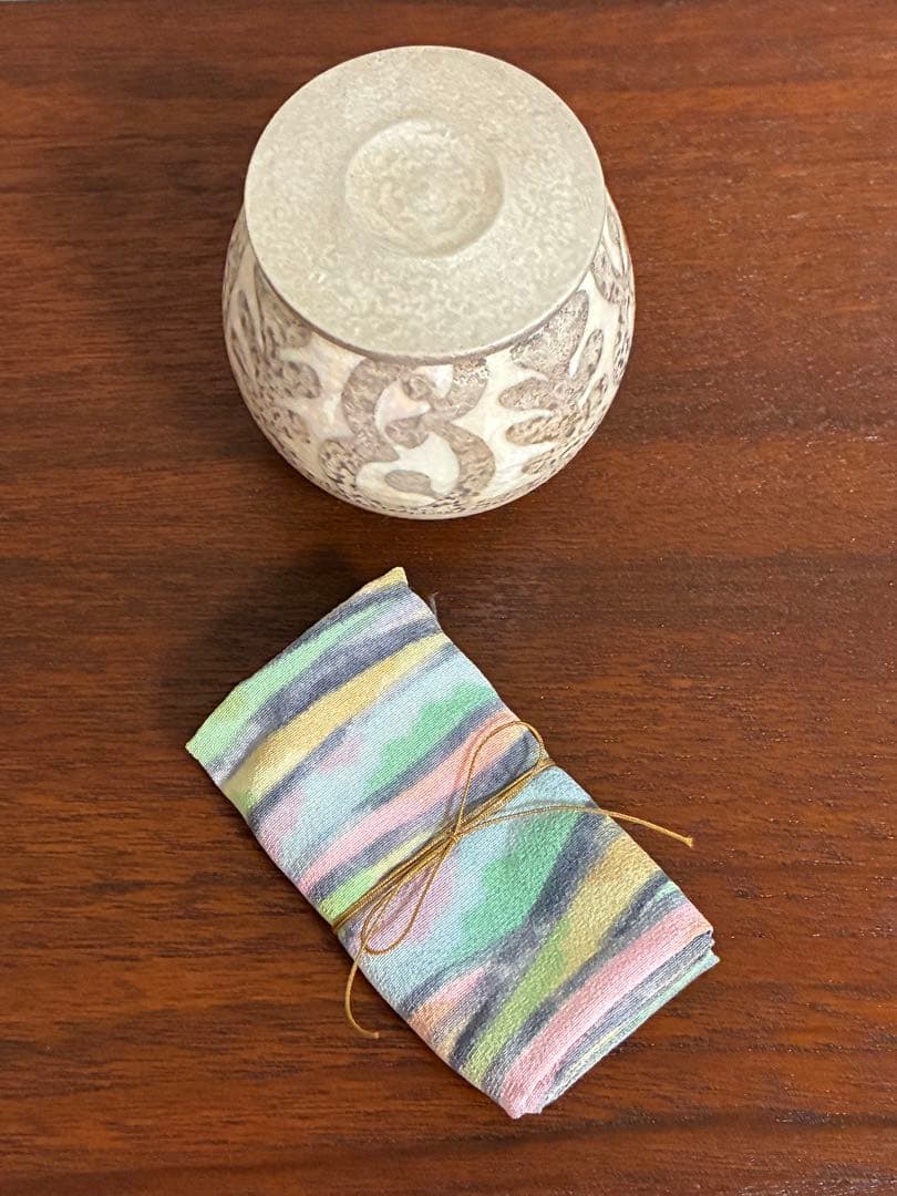 【値下げ】高橋朋子　薄器　蓋もの　茶道具　作家直筆共箱＆包布付き　未使用美品