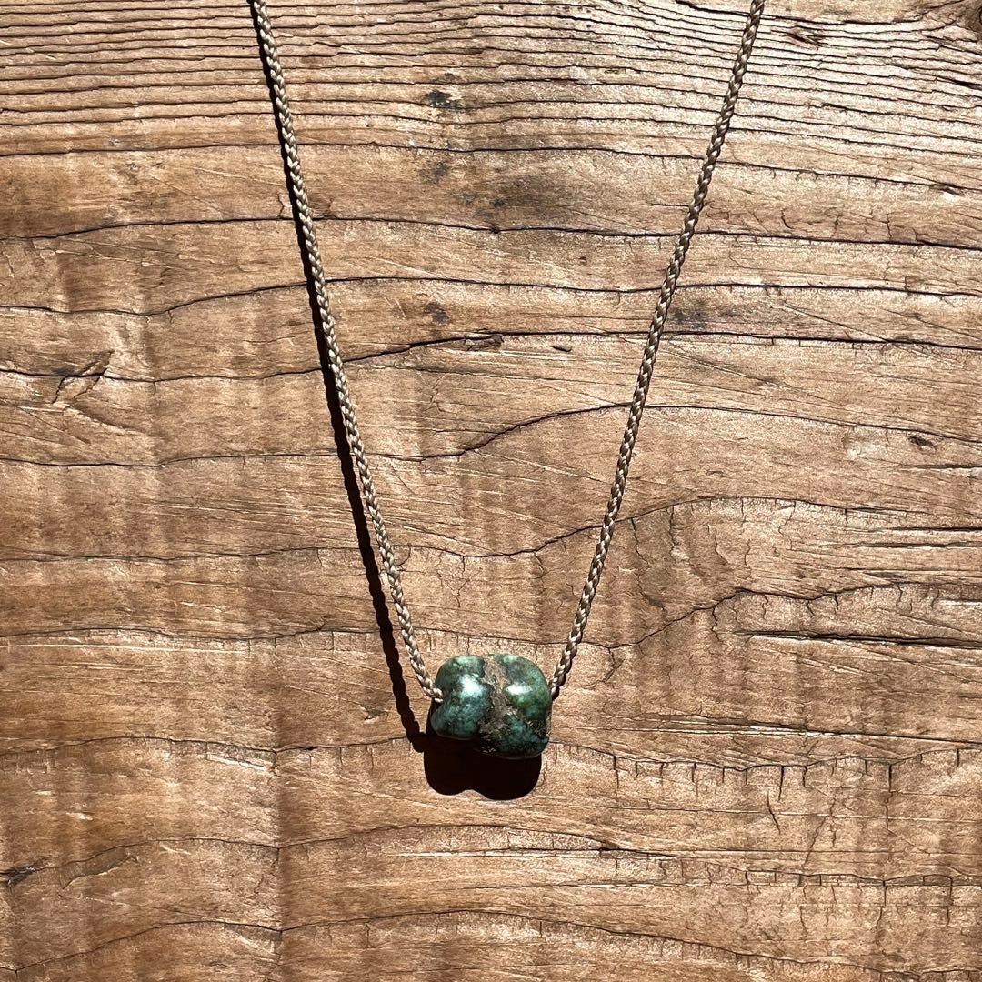 チベタン オールドターコイズ ＊ マクラメネックレス