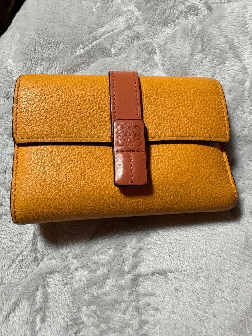 イエロー レザー 三つ折り財布