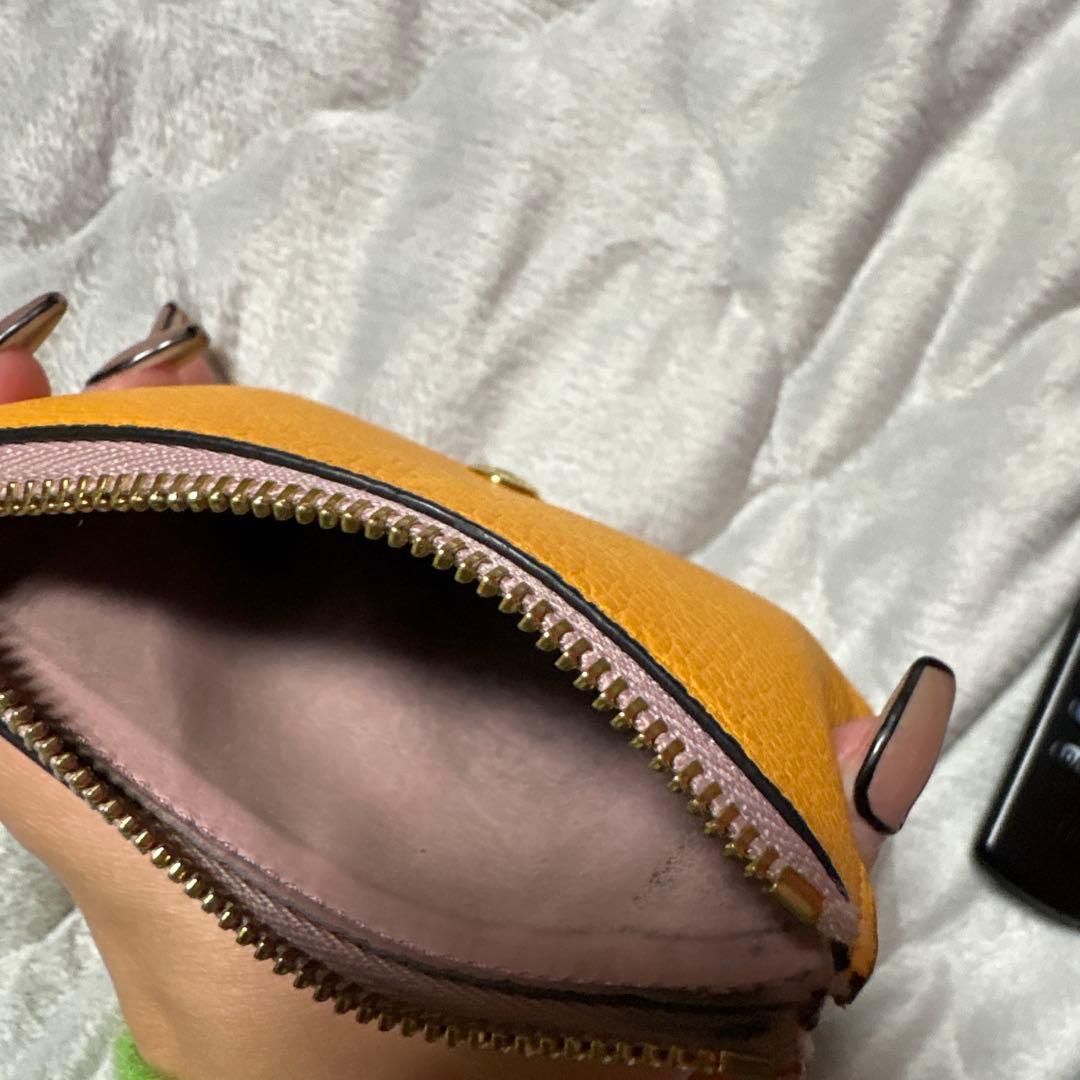 イエロー レザー 三つ折り財布