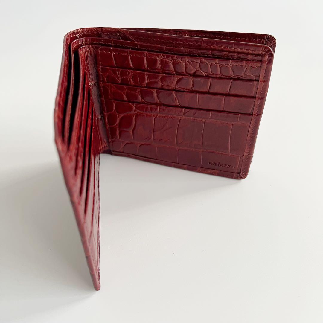 新品 未使用　aniary アニアリ　2つ折り財布　クロコダイル　ワイン