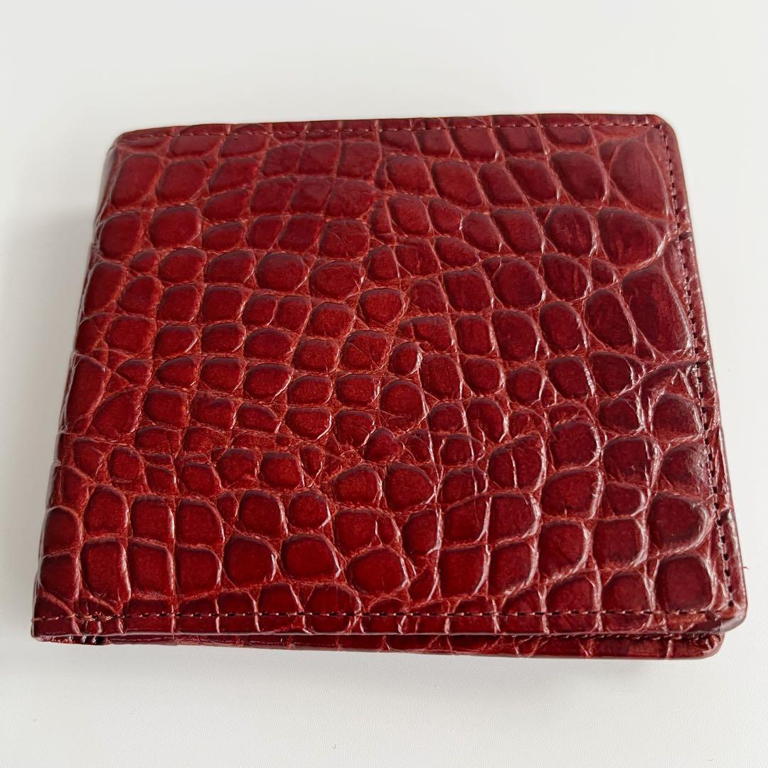 新品 未使用　aniary アニアリ　2つ折り財布　クロコダイル　ワイン