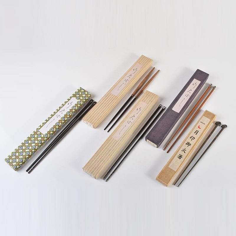 茶道具　古銅　火箸　渦巻神獣頭など　五点まとめて　N　6462