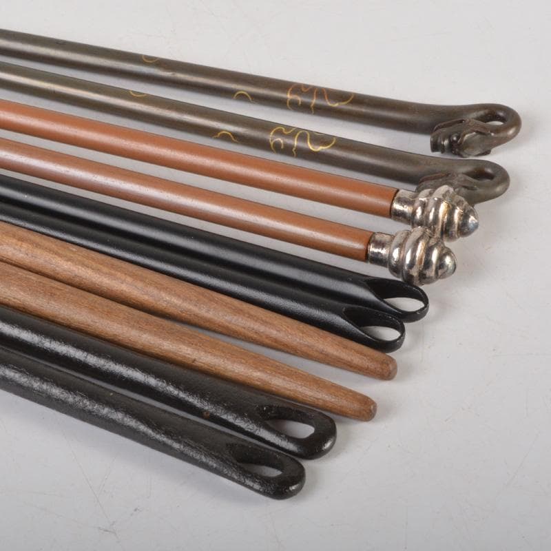 茶道具　古銅　火箸　渦巻神獣頭など　五点まとめて　N　6462