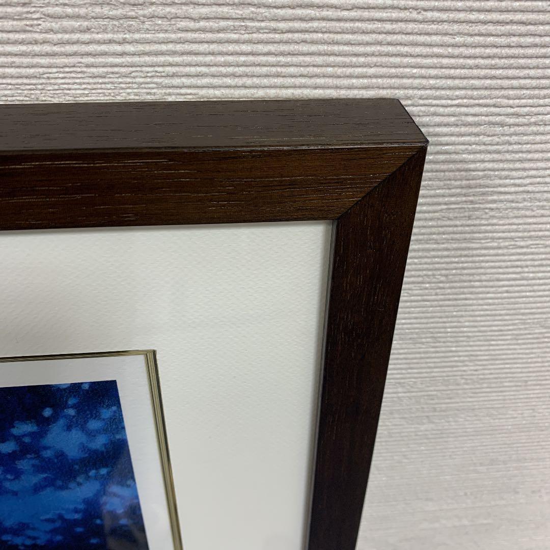 ☆狼　 青い森　絵、版画　真作 ジョウナイトウ直筆