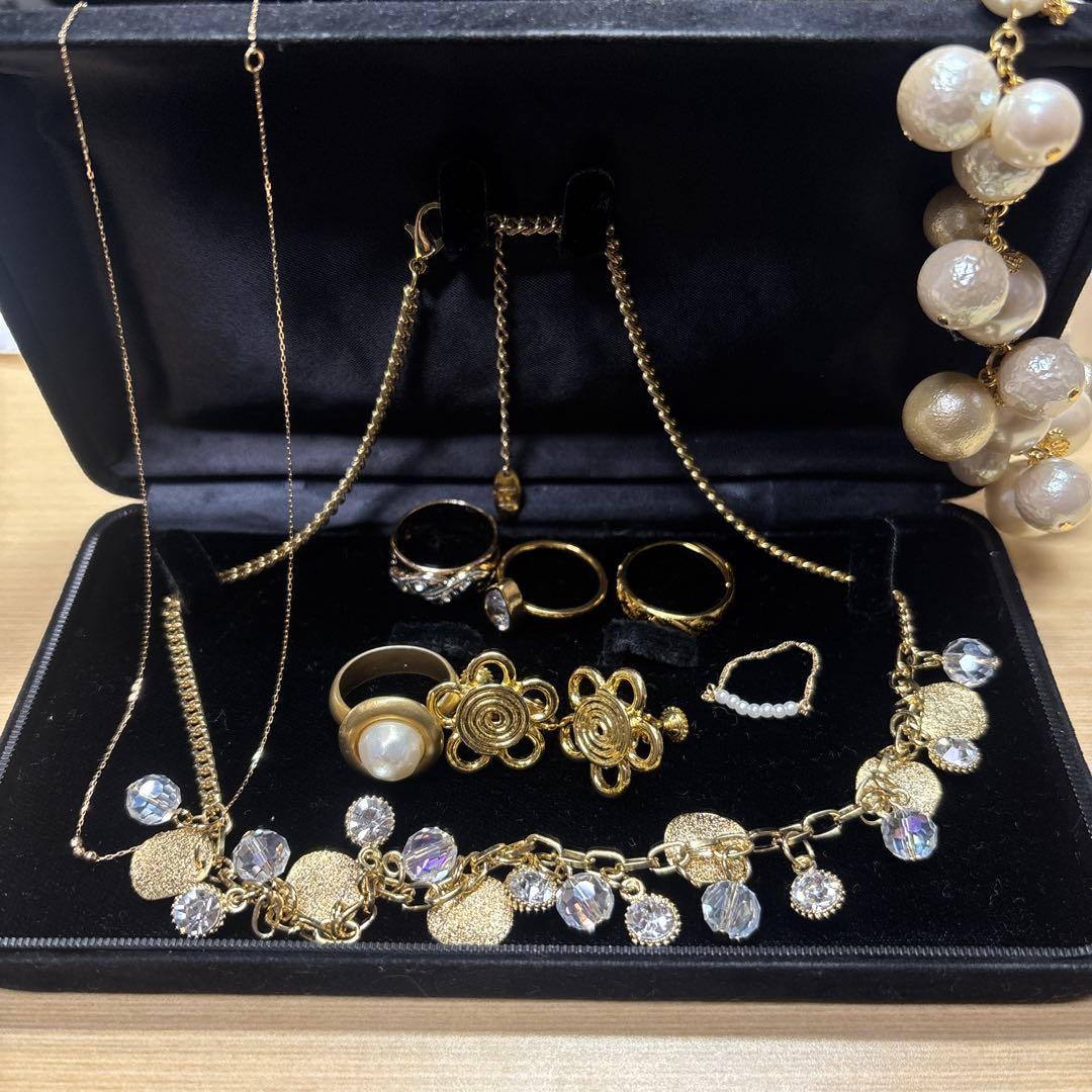 遺品生前整理アクセサリーセットまとめ売りK10など K18チェーンリング