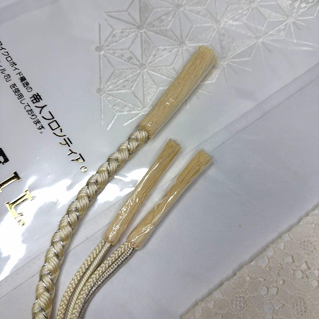 新品　2026年　アイボリー　振袖用　新作　帯締め　帯揚げ　半襟　重ね襟　セット