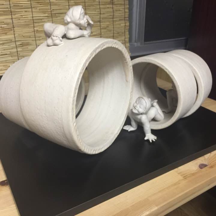 陶芸の置物 日展入選作品
