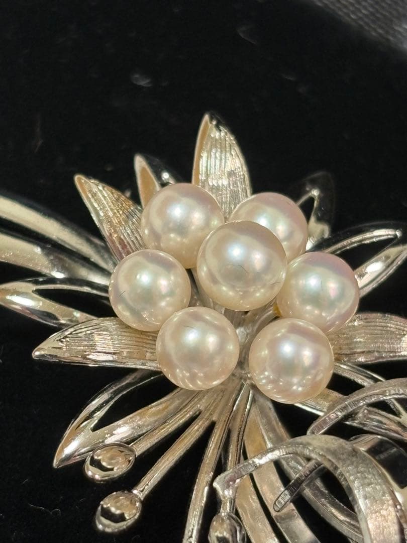 田崎真珠 TASAKI パール付きシルバーブローチ