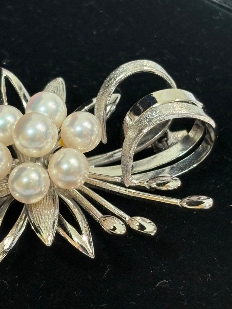 田崎真珠 TASAKI パール付きシルバーブローチ