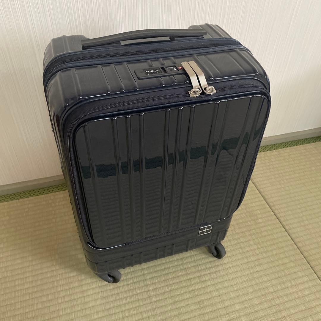 hands+ スーツケース フロントオープン ネイビー 機内持込可