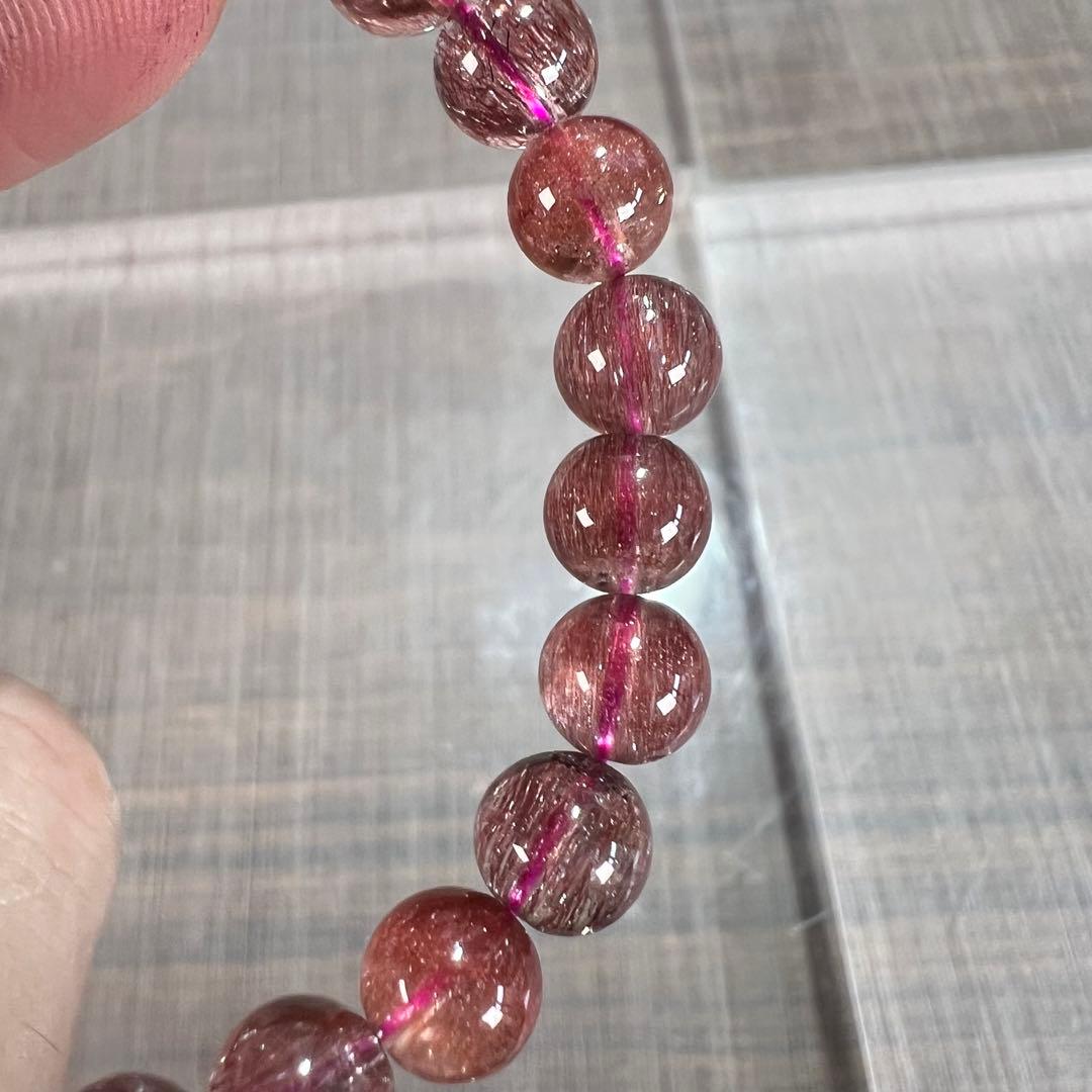 最高級　スーパーセブンブレスレット　レッドレピドクロサイトインクォーツ