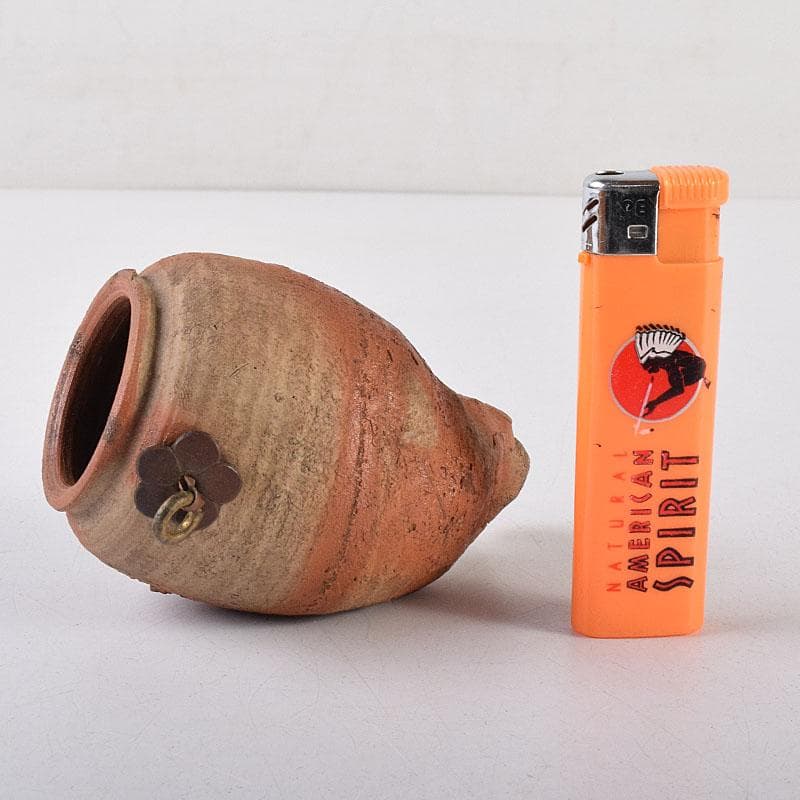 茶道具　備前焼　古備前　銅金具　掛花生　時代箱　V　R8654