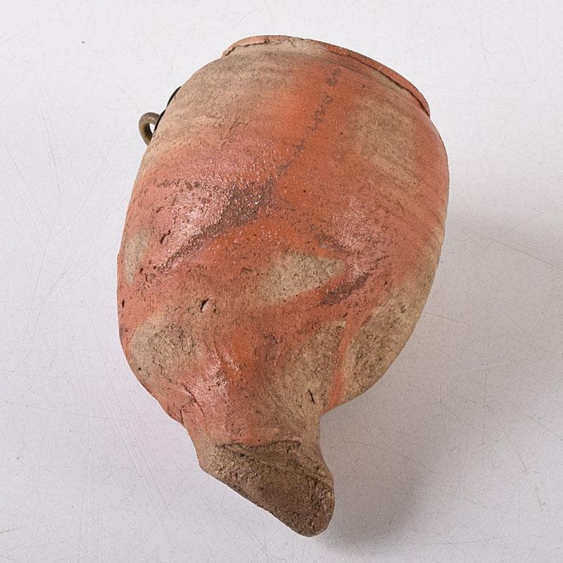 茶道具　備前焼　古備前　銅金具　掛花生　時代箱　V　R8654