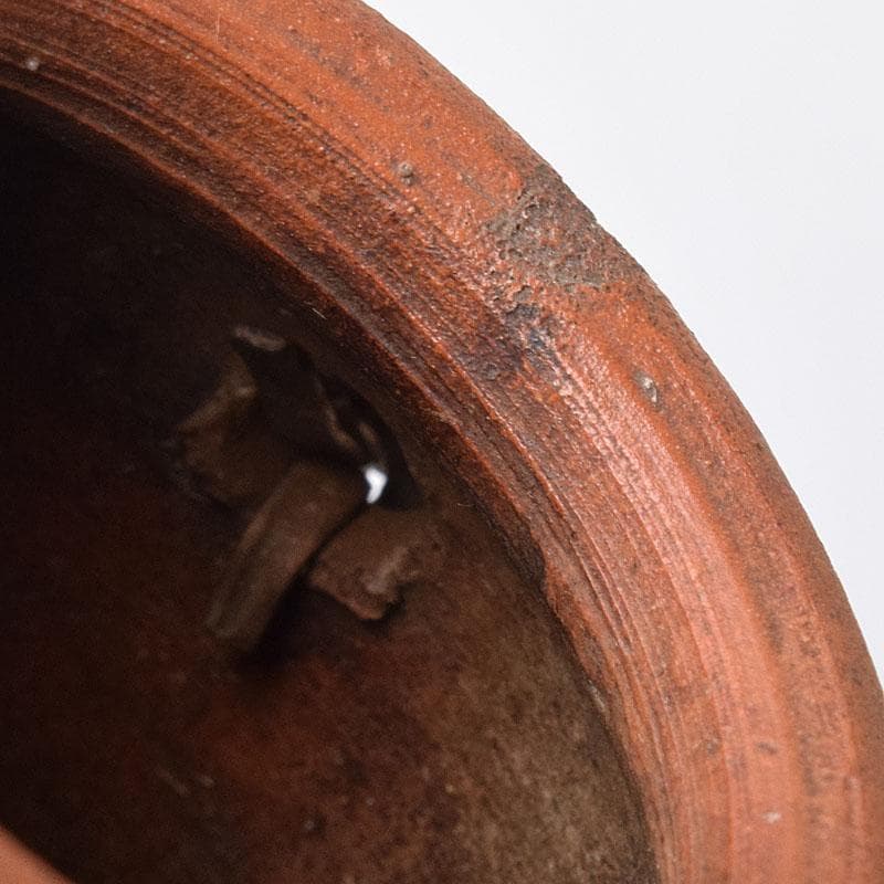 茶道具　備前焼　古備前　銅金具　掛花生　時代箱　V　R8654