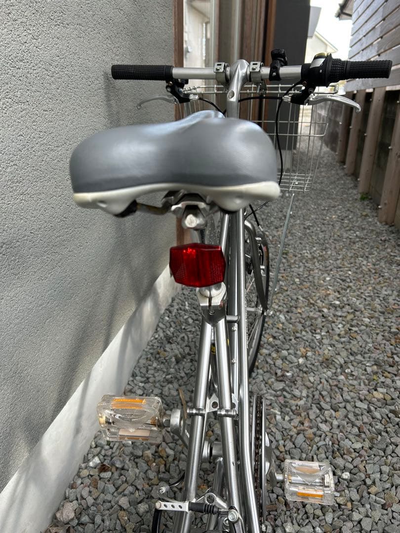 マンハッタンバイク ミニベロ 前カゴ付き　シルバー