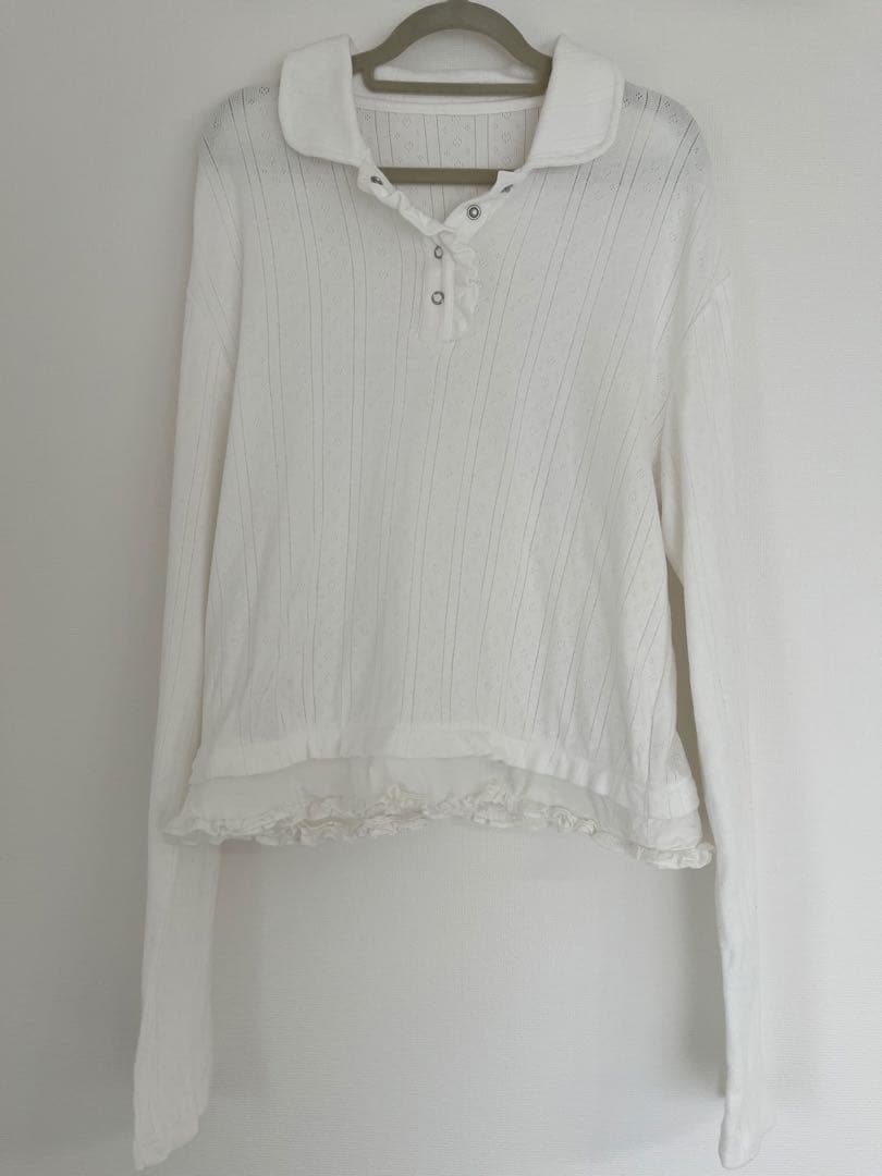 Fano Studios フリル ニット ポロシャツ