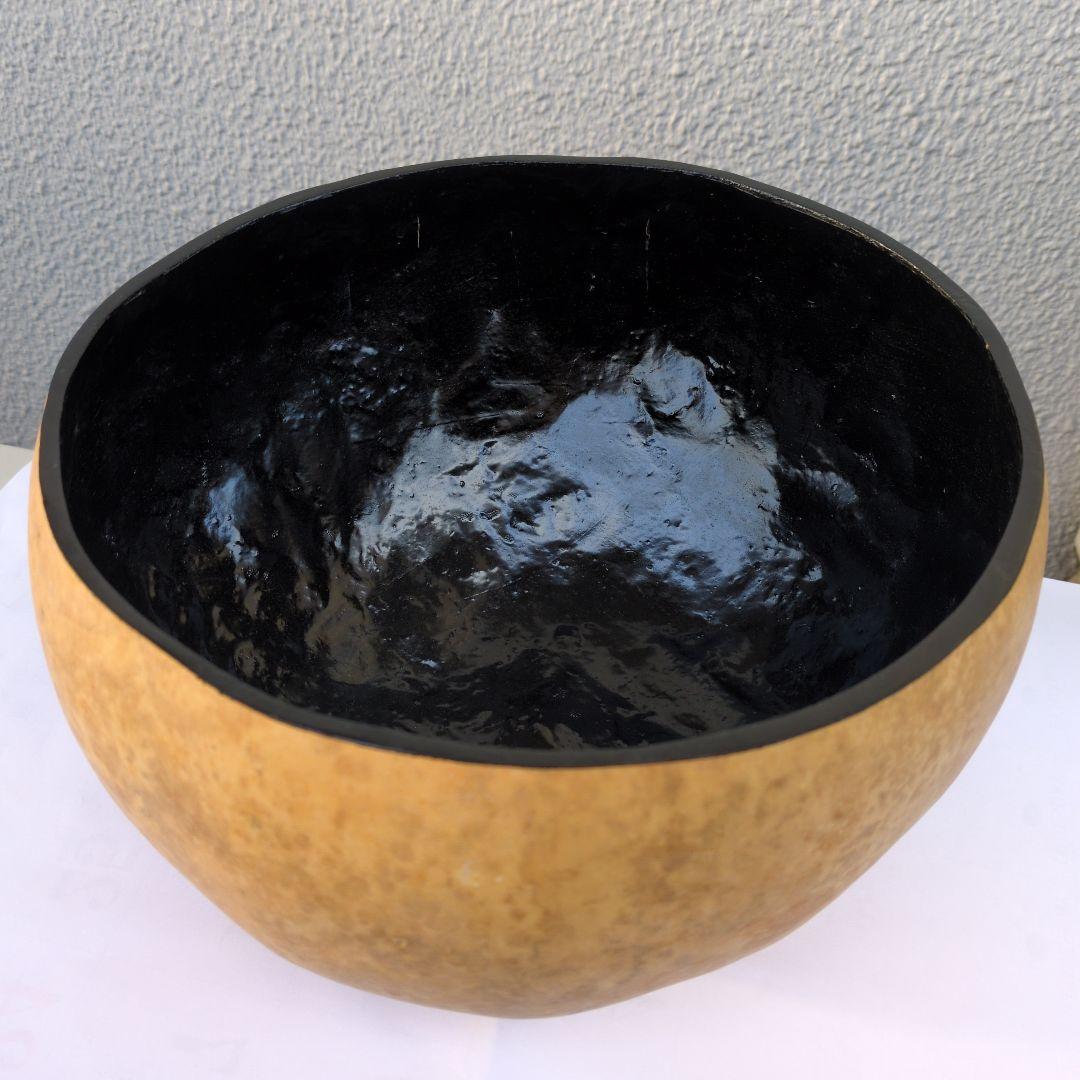 ひょうたん炭籠　内黒塗り ふくべ炭とり ひさごすみとり　茶道具　口切りの茶事