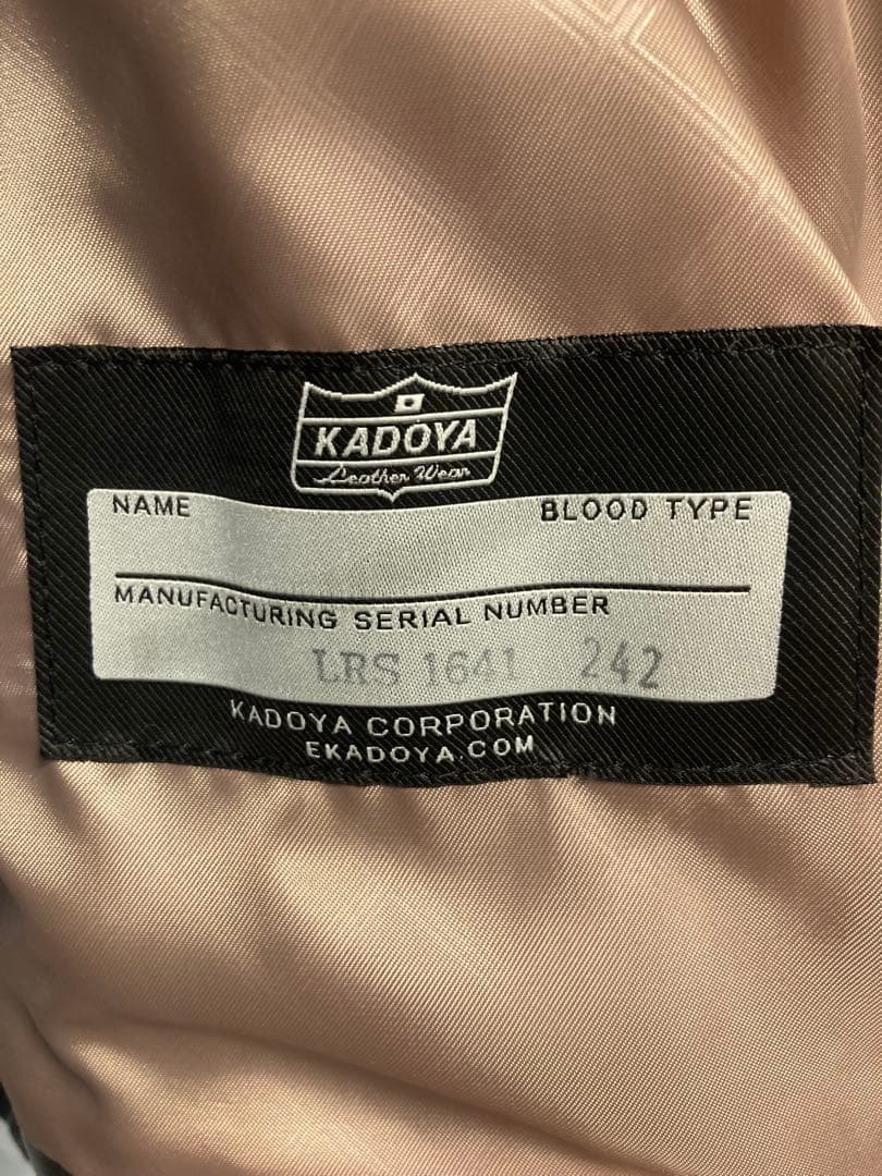 ブラックレザーシングルライダースジャケット カドヤ　TCR-2