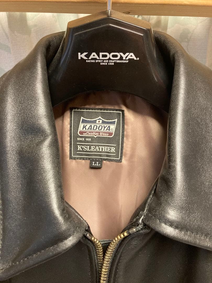 ブラックレザーシングルライダースジャケット カドヤ　TCR-2