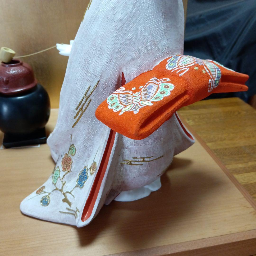 【伝統工芸品】博多人形　点茶　吉武國明氏作　ガラスケース付き　日本人形