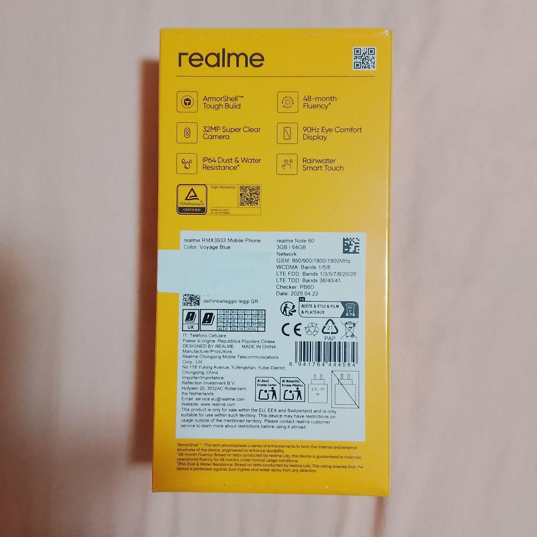 realme Note 60 グローバルバージョン 3GB+64GB Blue