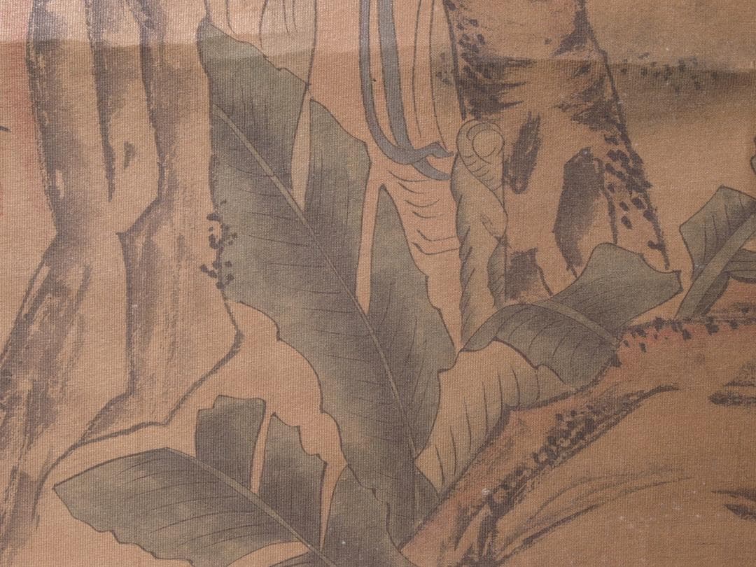 【骨董掛け軸】山水図 中国唐時代 贯休　肉筆保證唐物唐本 AK615A12-2