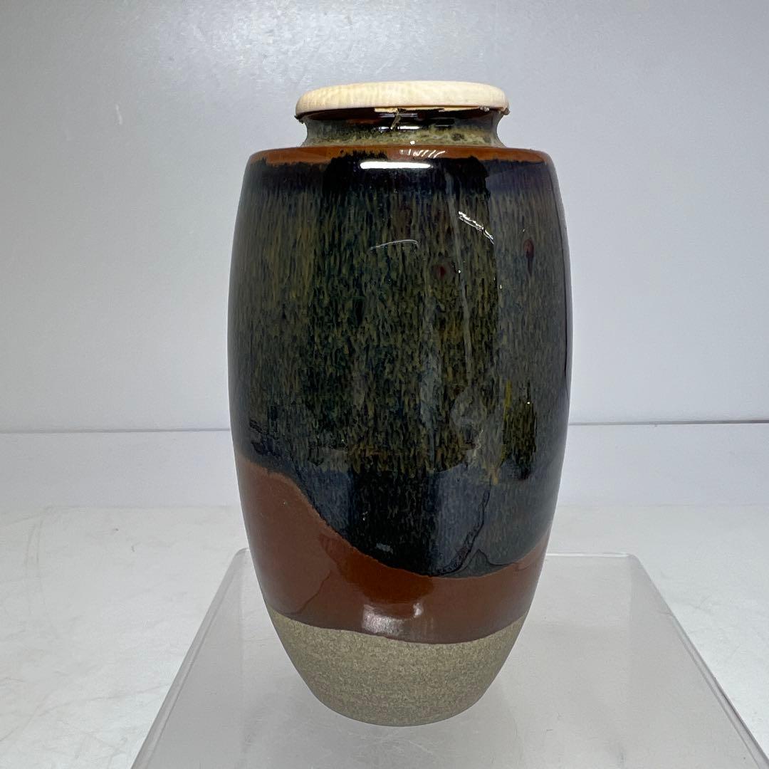 ☆茶3 十三代　高取八仙　茶入　共箱　高さ10.3cm 東K8-0125①