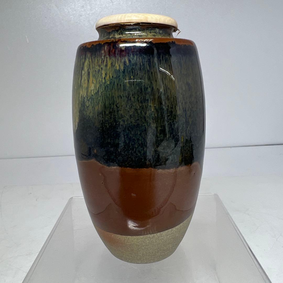 ☆茶3 十三代　高取八仙　茶入　共箱　高さ10.3cm 東K8-0125①