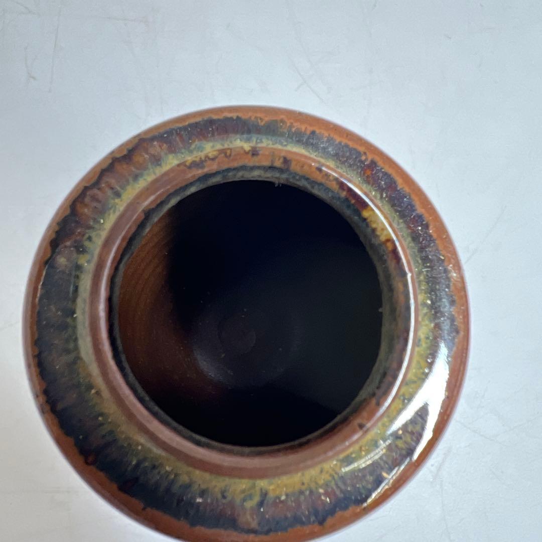 ☆茶3 十三代　高取八仙　茶入　共箱　高さ10.3cm 東K8-0125①