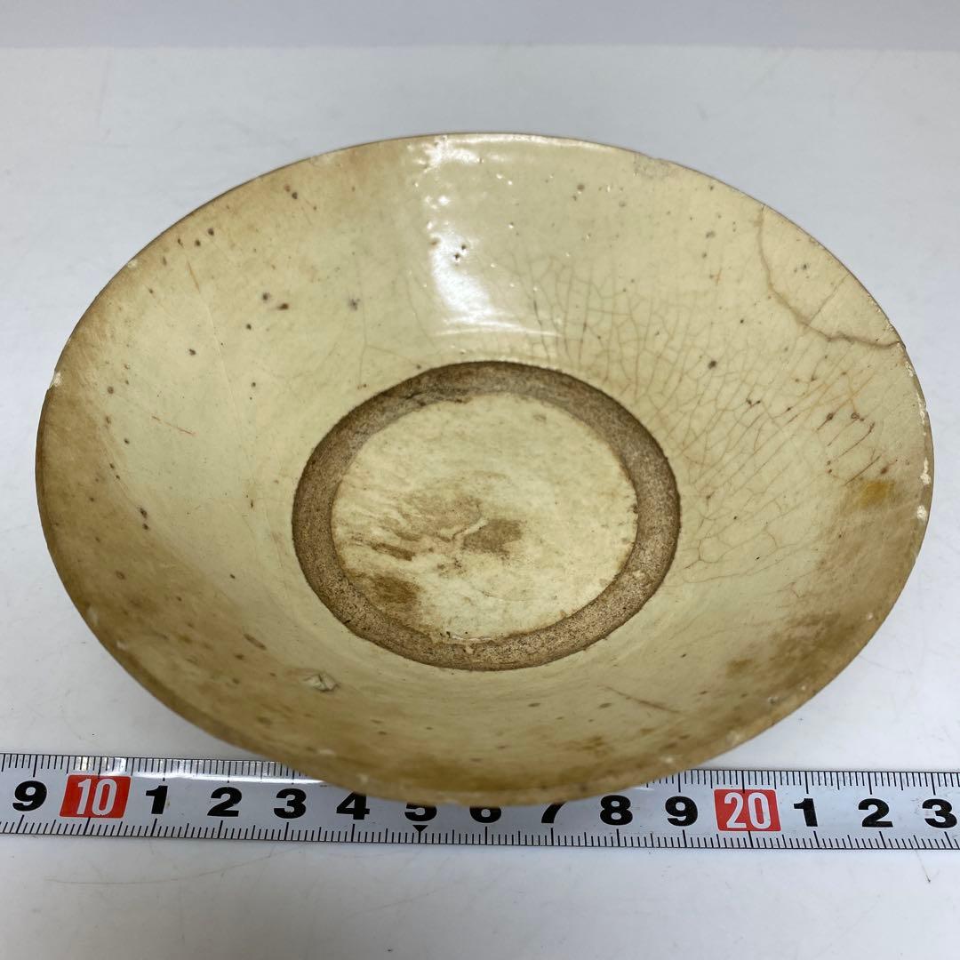 古代　中国磁州窯　茶碗　幅約13.3㎝ 東さ7-0330☆2F