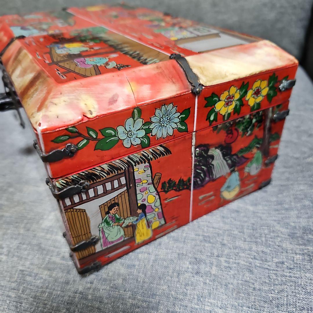韓国 高麗華角 宝石箱 錠前付き 写し