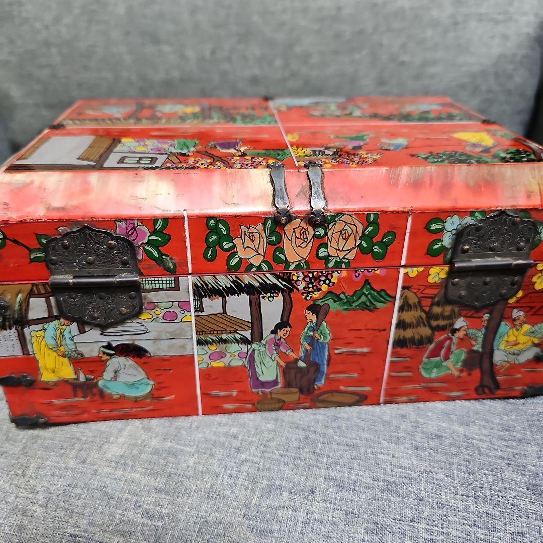 韓国 高麗華角 宝石箱 錠前付き 写し