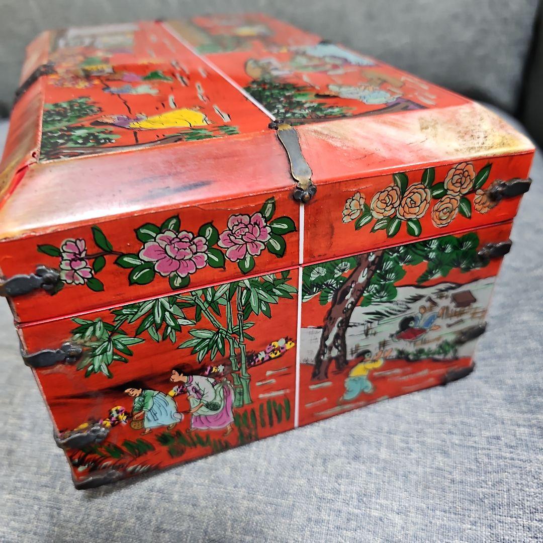 韓国 高麗華角 宝石箱 錠前付き 写し