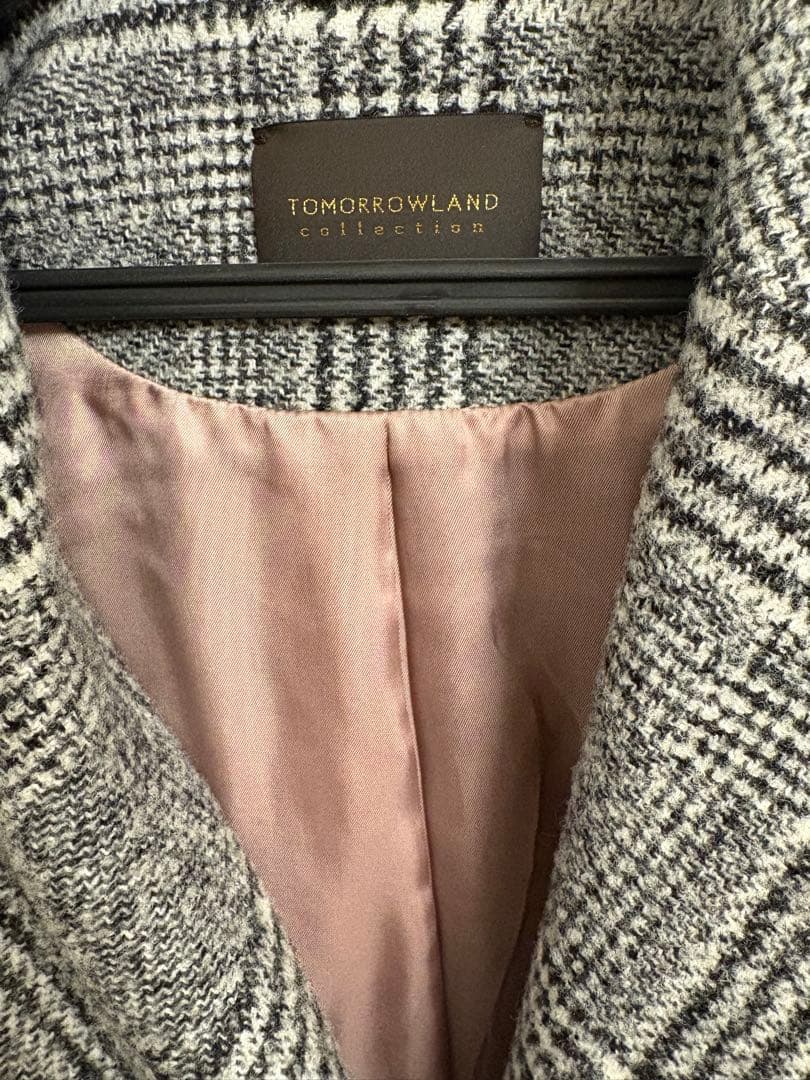TOMORROWLANDcollection ウールカシミヤグレンチェックコート
