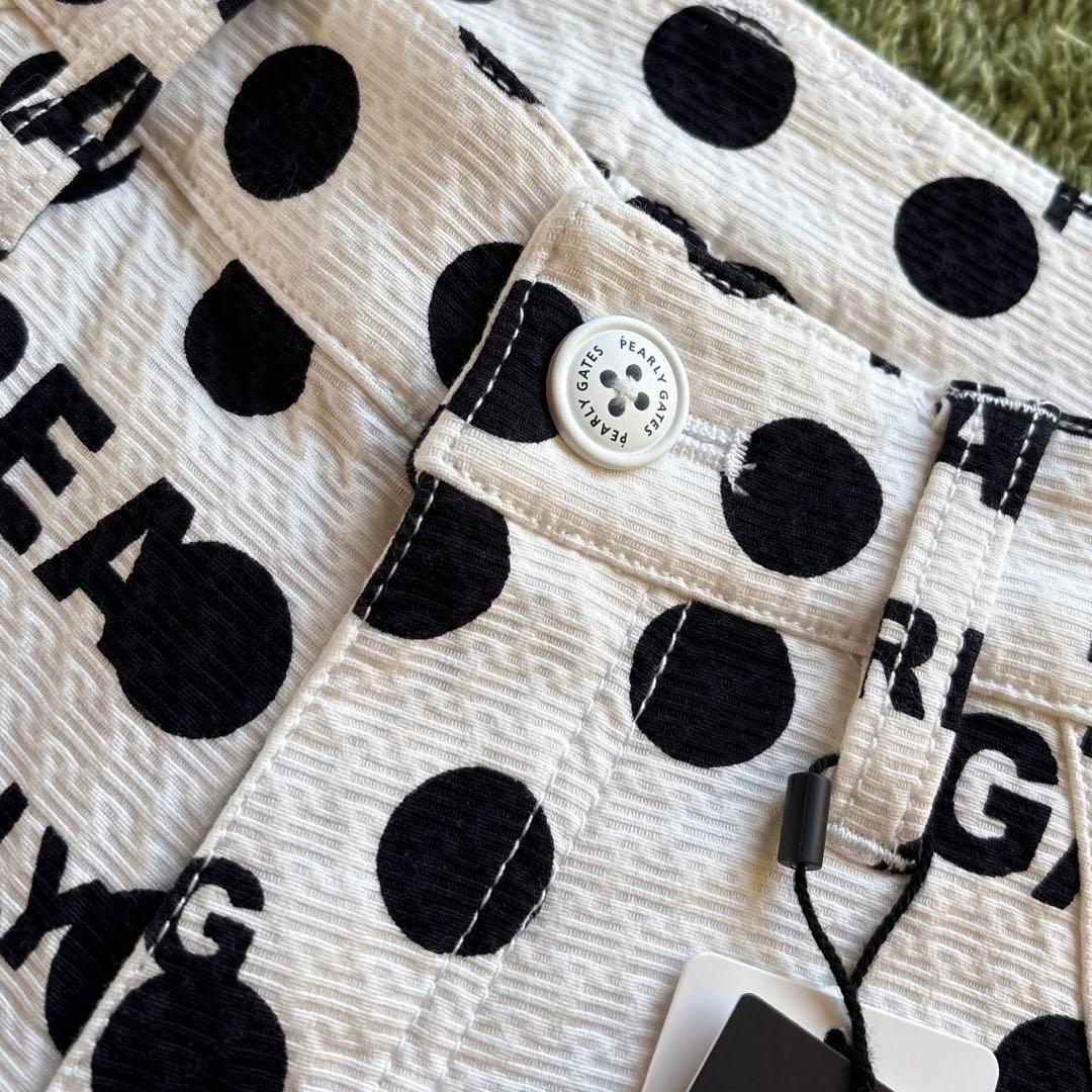 パーリーゲイツ☆タグ付き新品 アートピケ ドット×ロゴ柄 パンツ