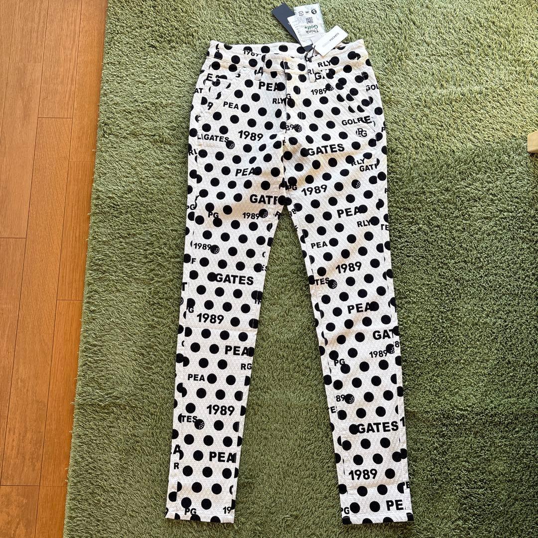 パーリーゲイツ☆タグ付き新品 アートピケ ドット×ロゴ柄 パンツ